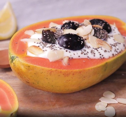 Papaya Grape Yoghurt Bowl, Camilan Segar dan Sehat!