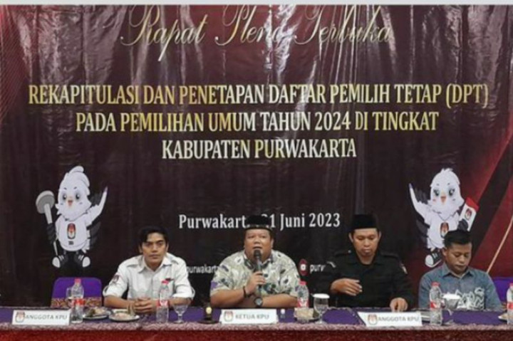 KPU Purwakarta Tetapkan DPT Pemilu 2024 Sebanyak 733.927 Orang