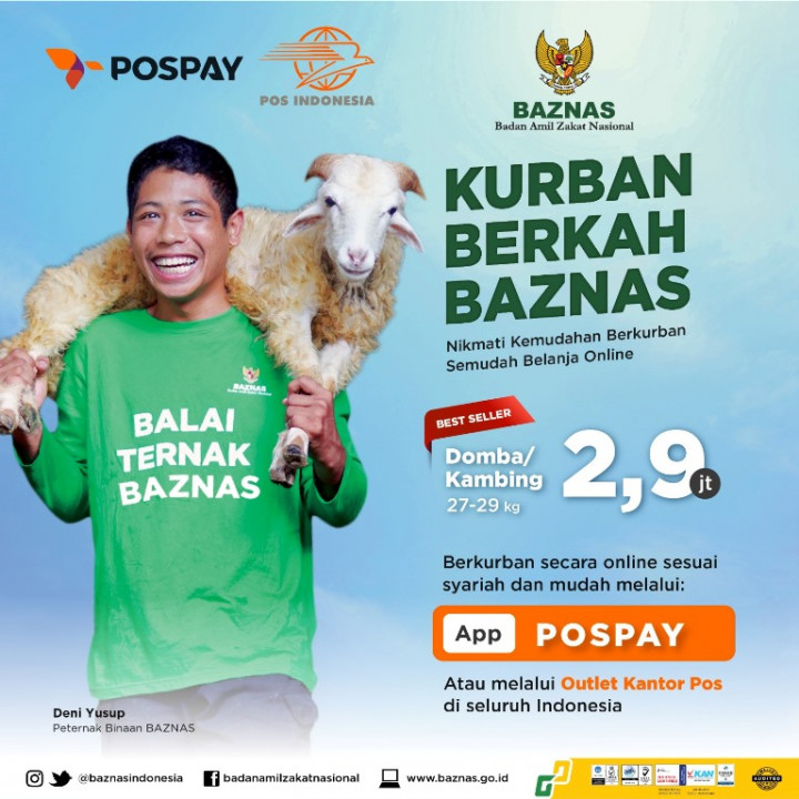 Gandeng Baznas, Pos Indonesia Sediakan Layanan Kurban Semudah Belanja Online di Aplikasi Pospay