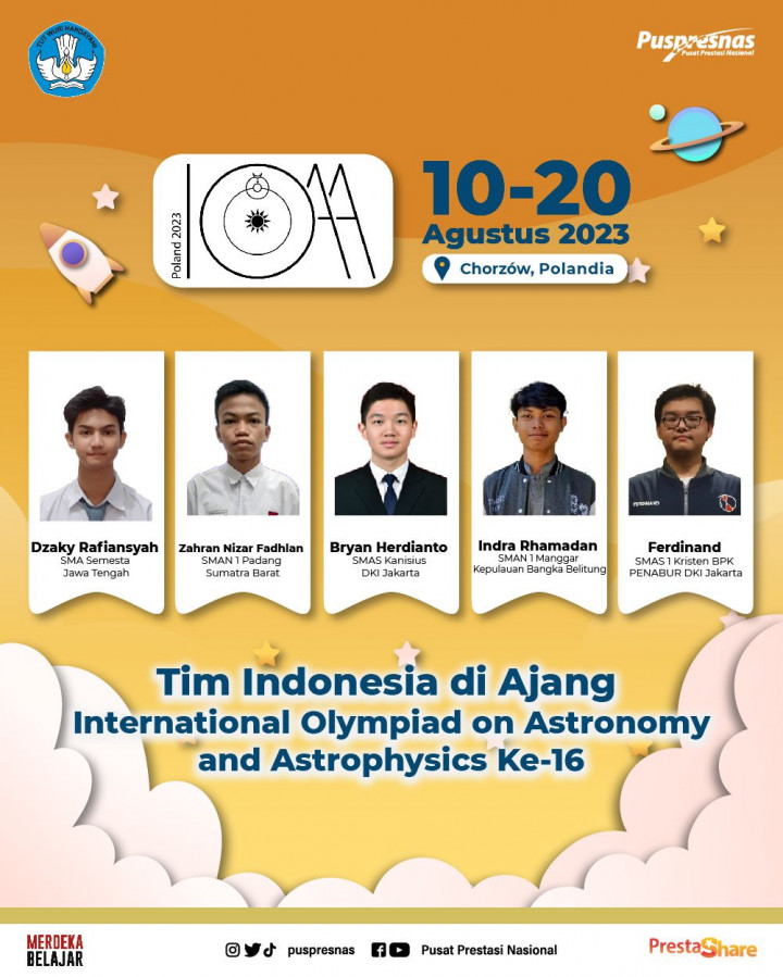 Keren! Lima Siswa Bakal Wakili Indonesia di Ajang Olimpiade Astonomi Internasional