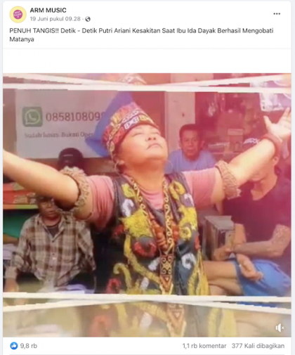 [Cek Fakta] Video Ida Dayak Berhasil Sembuhkan Mata Putri Ariani? Begini Faktanya