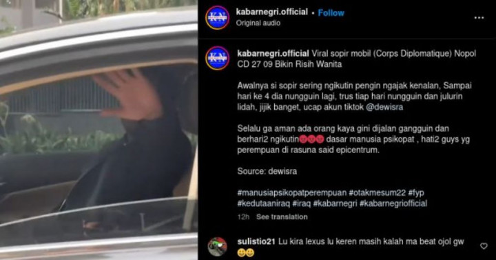 Polisi Selidiki Kejadian Pengemudi Pelat Diplomatik yang Ganggu Wanita di Rasuna Said