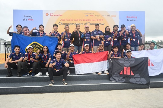 Melaju 182,6 km/kWh, Mobil Hemat Energi Mahasiswa UB Juara di Shell Eco Marathon 2023