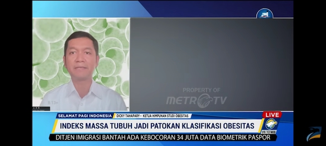 Ketua studi obesitas, Dokter Dicky Tahapary. Foto: Metro TV