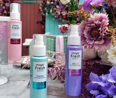 3 varian produk Magia Fresh Scentforia Hair and Body Fragrance. (Foto: Dok. Istimewa)