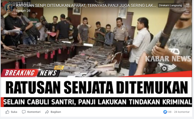 [Cek Fakta] Beredar Video Penemuan Ratusan Senjata Api di Ponpes Al Zaytun? Begini Faktanya