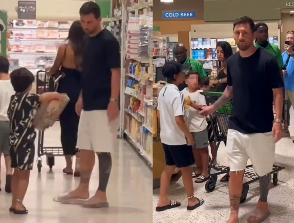 Messi belanja di supermarket di Florida (Twitter)