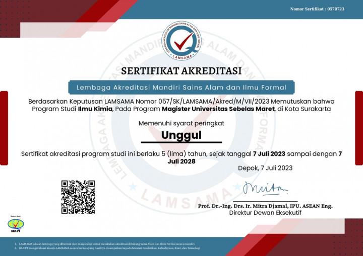 Selamat! Prodi S2 Ilmu Kimia FMIPA UNS Raih Akreditasi Unggul
