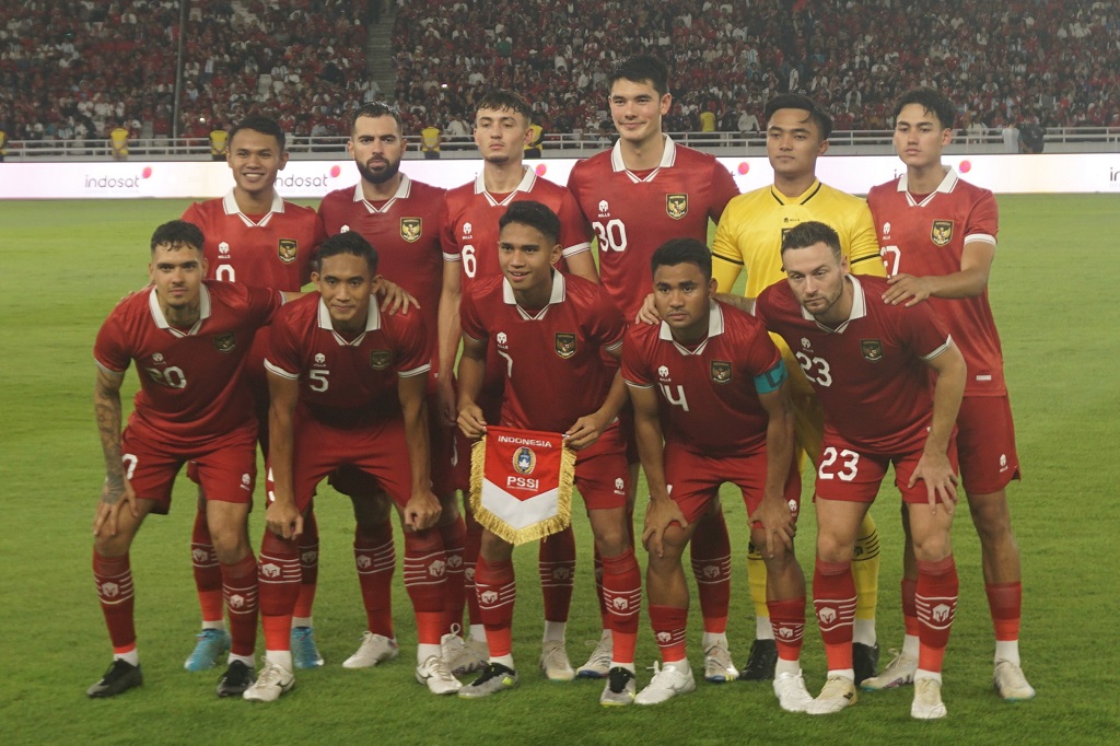 Skuad utama timnas Indonesia saat melawan Argentina. (Medcom.id/Zam)