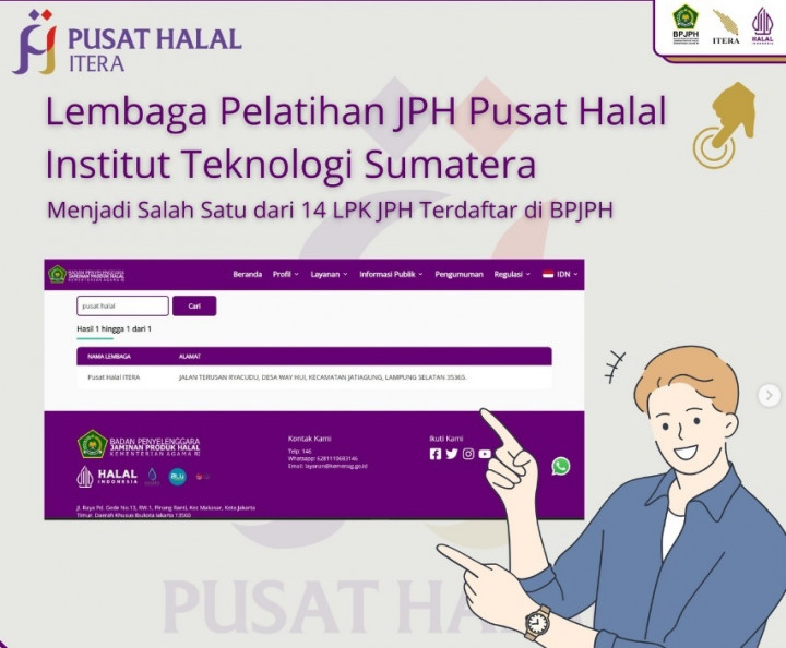 Resmi! Pusat Halal Itera Terdaftar di BPJPH Kemenag