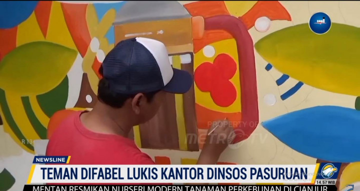 Indah! Teman Difabel Hadirkan Mural Ceria di Kantor Dinsos Pasuruan