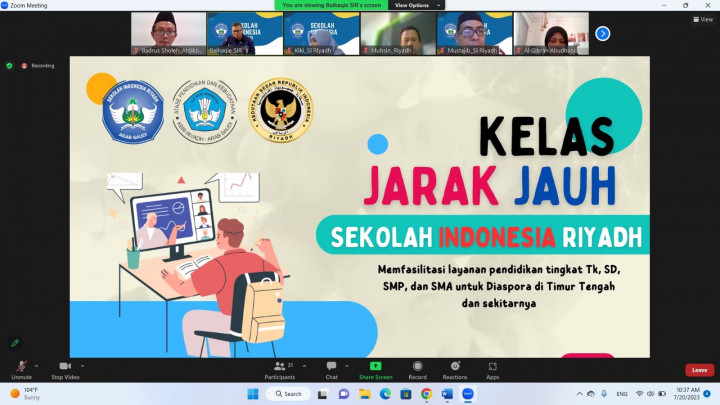 Sekolah Indonesia Riyadh Buka Kelas Jarak Jauh bagi Siswa Baru di Timur Tengah