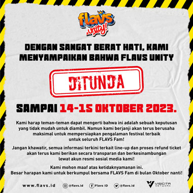 Festival Musik FLAVS Ditunda Hingga Oktober 2023