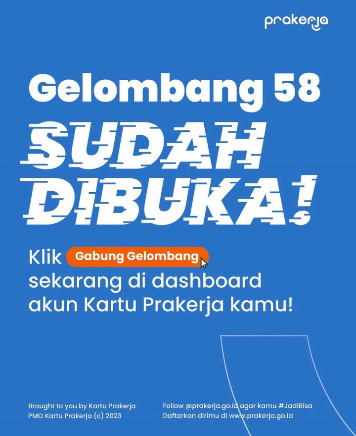 Sudah Dibuka! Ini Syarat dan Cara Daftar Kartu Prakerja Gelombang 58