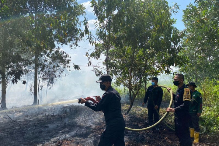 Brimob Kalbar Bantu Padamkan Karhutla di Sungai Kakap