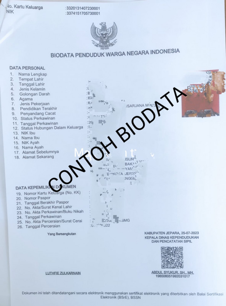 Blangko Habis, 3.455 Warga Jepara Hanya Pegang Biodata Sementara
