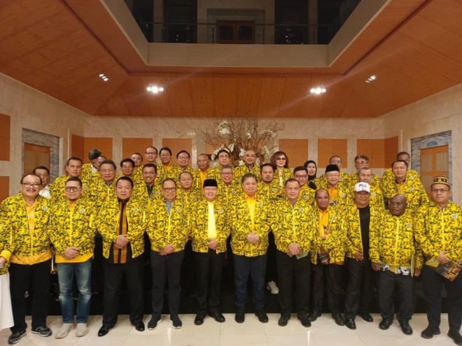 38 ketua DPD Golkar tingkar provinsi berkumpul di Bali bersama Ketua Umum Golkar Airlangga Hartarto. Foto: Istimewa.