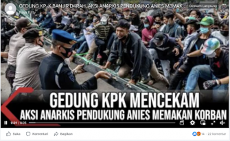 [Cek Fakta] Beredar Video Pendukung Anies Baswedan Merusak Gedung KPK? Ini Faktanya