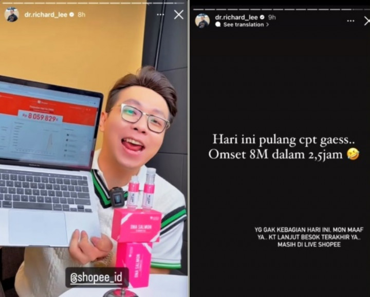 Pindah Lapak Streaming ke Shopee Live, dr. Richard Langsung Pecahkan Rekor Omzet 8 Miliar dalam 2,5 Jam di Shopee Live!