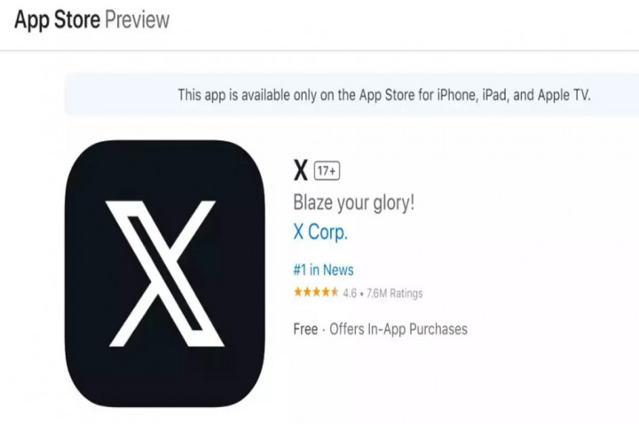Aplikasi Twitter iOS Resmi Ganti jadi X