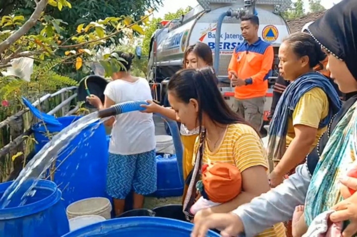 El Nino Mulai Keringkan Sragen, Droping Air Bersih Makin Gencar