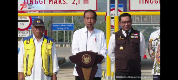 Presiden Joko Widodo dalam peresmian tol Ciawi-Sukabumi. Dok. Tangkapan layar