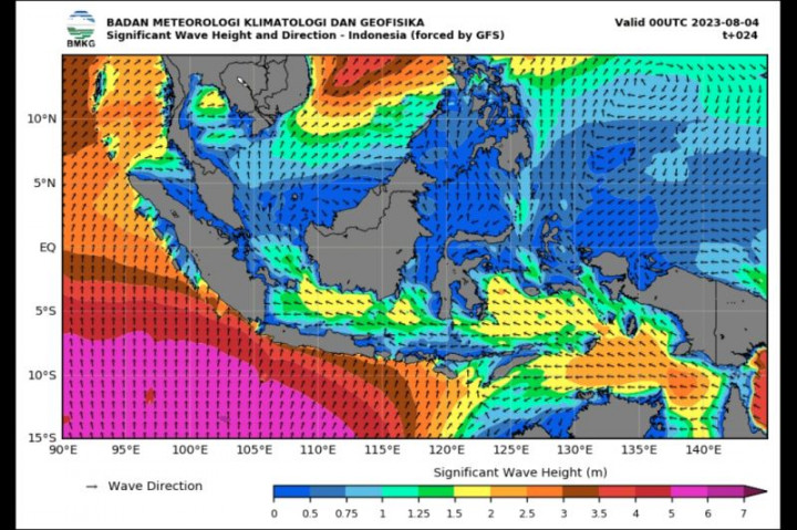 Waspada Potensi Gelombang Tinggi hingga 6 Meter