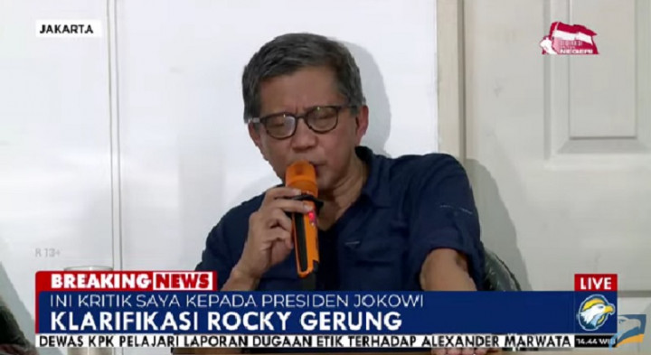 Rocky Gerung: Ini Kritik Saya Terhadap Presiden, Bukan Individu