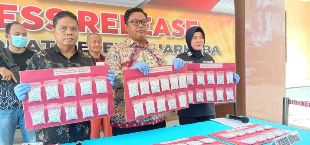 Polda Sumsel menggelar press conference kasus narkoba. Foto: Medcom.id/ Gonti Hadi Wibowo