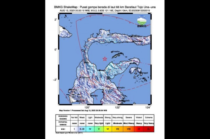 Tojo Una Una Sulteng Diguncang Gempa Magnitudo 5,2