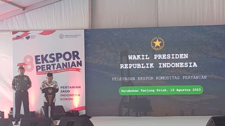 Wapres Lepas Ekspor Jahe Hingga Durian ke 176 Negara