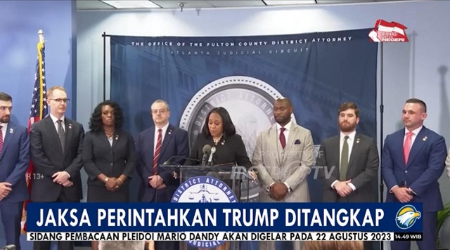 Jaksa Fulton County Keluarkan Perintah Penangkapan Donald Trump