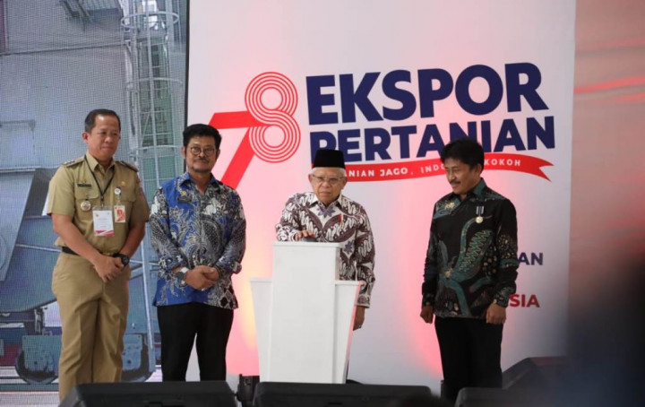 Lepas Ekspor Pertanian Senilai Rp12,45 Triliun, Wapres Sampaikan Penghargaan ke Mentan SYL