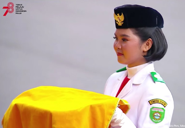Profil Keyla Azzahra Purnama, Paskibraka Asal Sumsel yang Jadi Pembawa Baki Penurunan Bendera