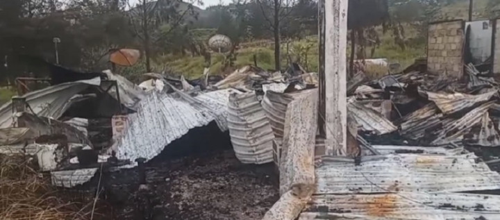 Gedung Perpustakaan SMA Negeri 1 Ilaga Dibakar KKB Papua saat HUT ke-78 RI