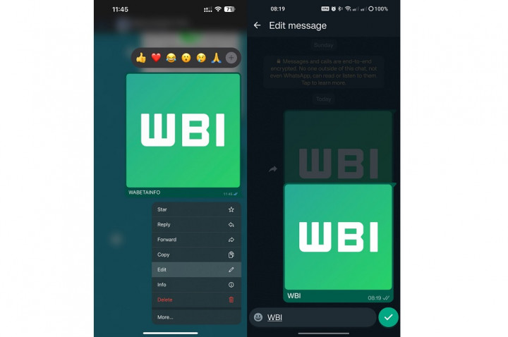 Edit Caption Tersedia untuk WhatsApp Android dan iOS