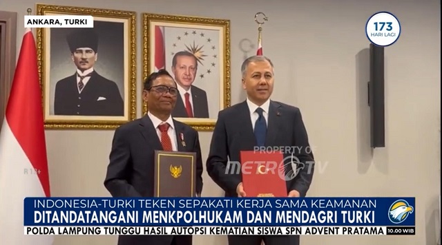 Indonesia-Turki Teken Kerja Sama Keamanan Bilateral