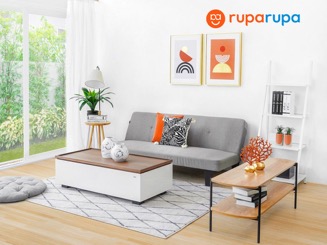 Ruang nonton sederhana di rumah semakin nyaman pakai sofa bed Informa atau sofa leter L yang bisa dibeli di ruparupa (Foto:Dok.ruparupa)