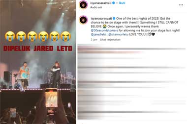 Isyana Sarasvati Dipeluk Jared Leto