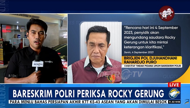 Polisi Panggil Rocky Gerung setelah Minta Keterangan 72 Saksi dan 13 Ahli