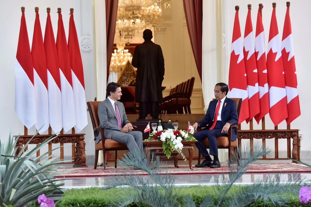 Jokowi Terima PM Kanada di Istana Kepresidenan Jakarta