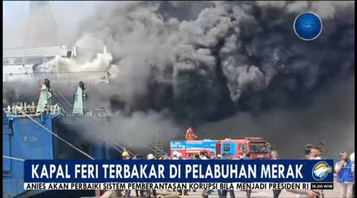 7 Orang Jadi Korban Kebakaran KMP Mutiara Berkah di Merak