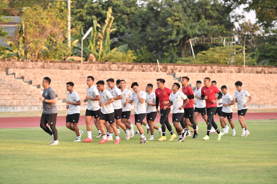 Timnas U-23 melakukan latihan persiapan pertandingan perdana Kualifikasi Piala Asi U-23 melawan Taiwan (DOK. PSSI)