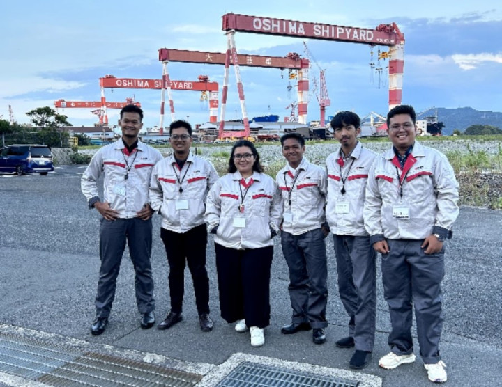6 Mahasiswa ITS Magang di Perusahaan Galangan Kapal Ternama Jepang