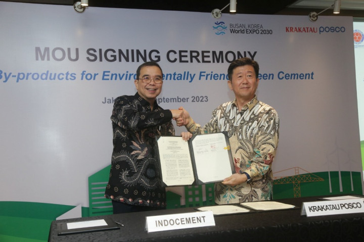 Indocement Gandeng Krakatau Posco Pasok Semen Ramah Lingkungan
