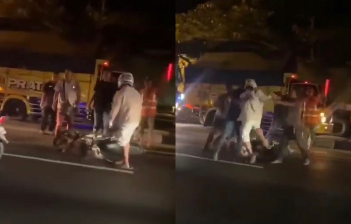 Viral! Pemotor di Lamongan Dikeroyok karena Adang Bus Lawan Arah