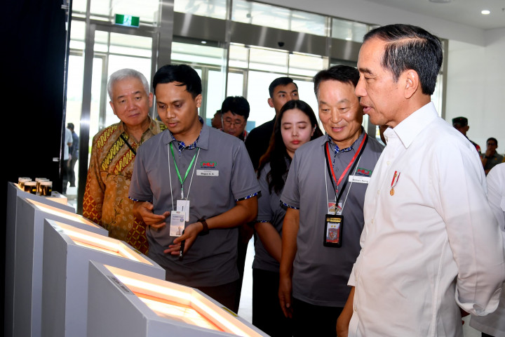 Jokowi Tinjau Pabrik Baterai Mobil Listrik di Karawang, Diklaim