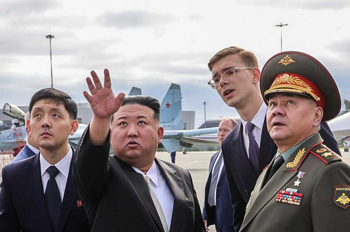 Potret Kim Jong Un Bertemu Menhan Rusia