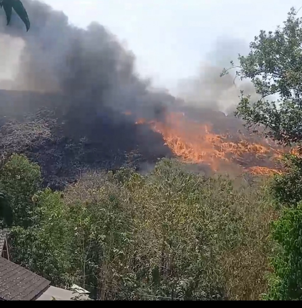 Kebakaran di TPA Putri Cempo Solo.