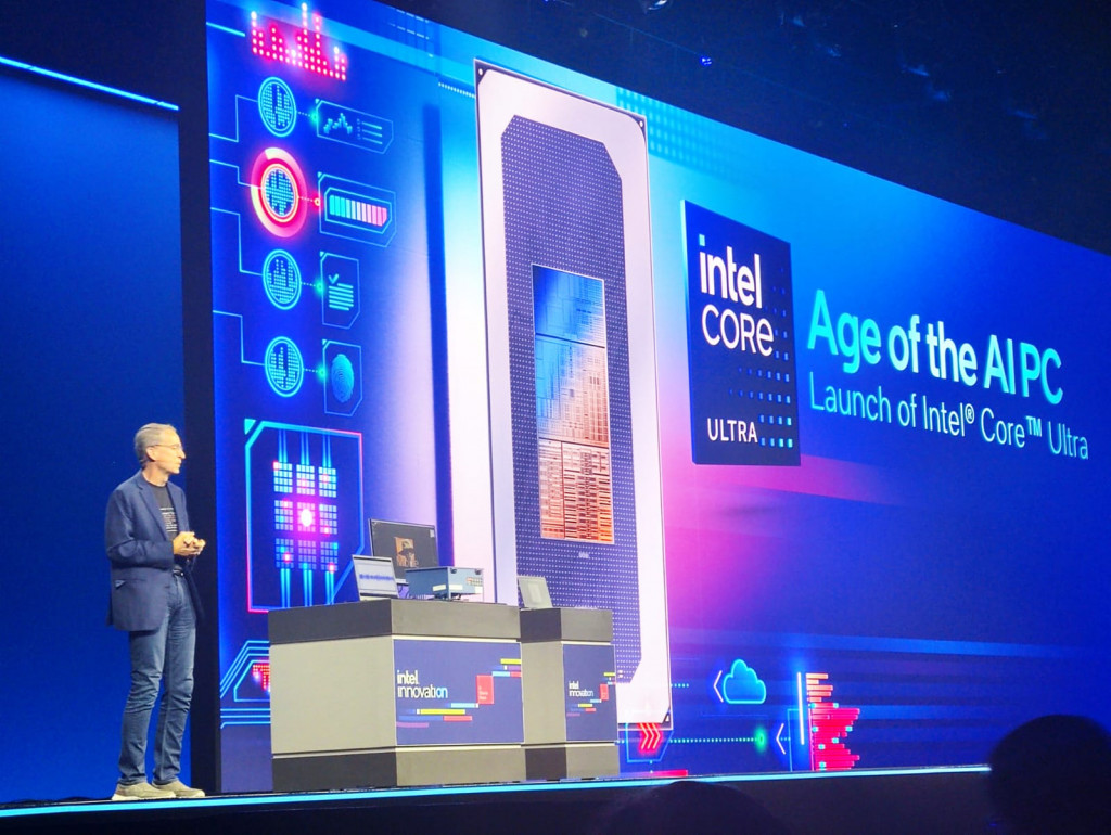 CEO Intel, Pat Gelsinger meluncurkan prosesor Intel Core Ultra di Intel Innovation 2023.